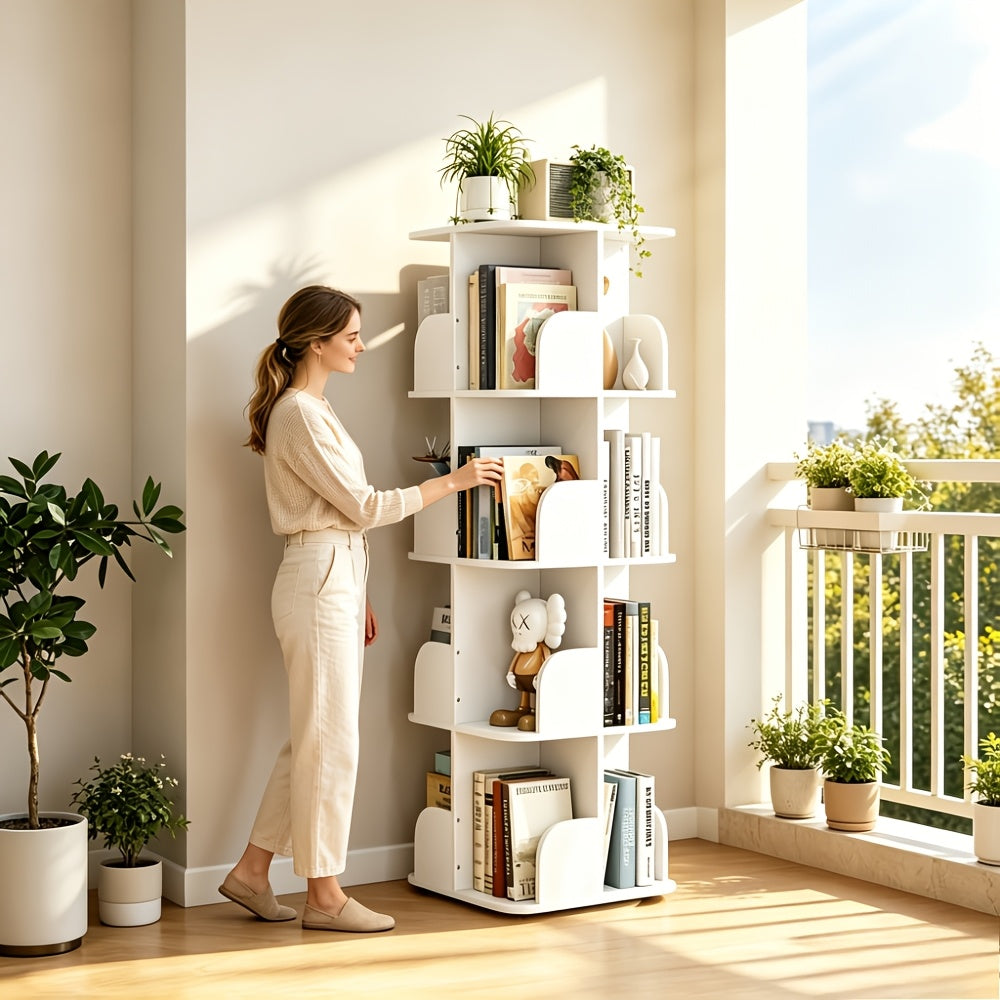 Bücherregal, 360° drehbar für Wohnzimmer – Detailansicht 4