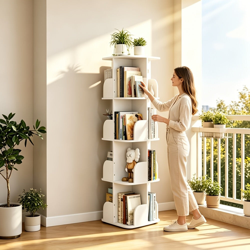 Bücherregal, 360° drehbar für Wohnzimmer – Detailansicht 13