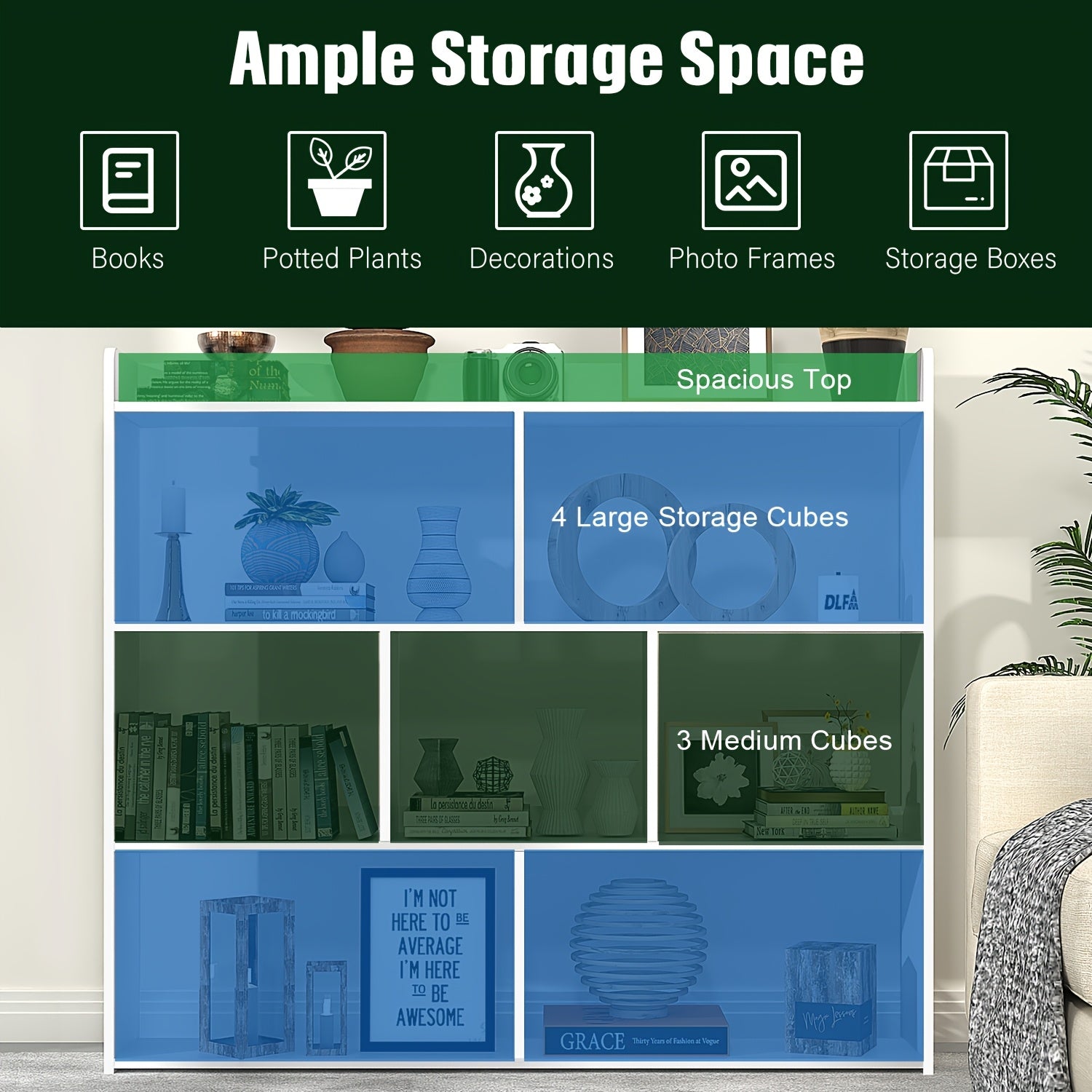Bücherregal, 90cm für Arbeitszimmer und Wohnzimmer – Hauptansicht