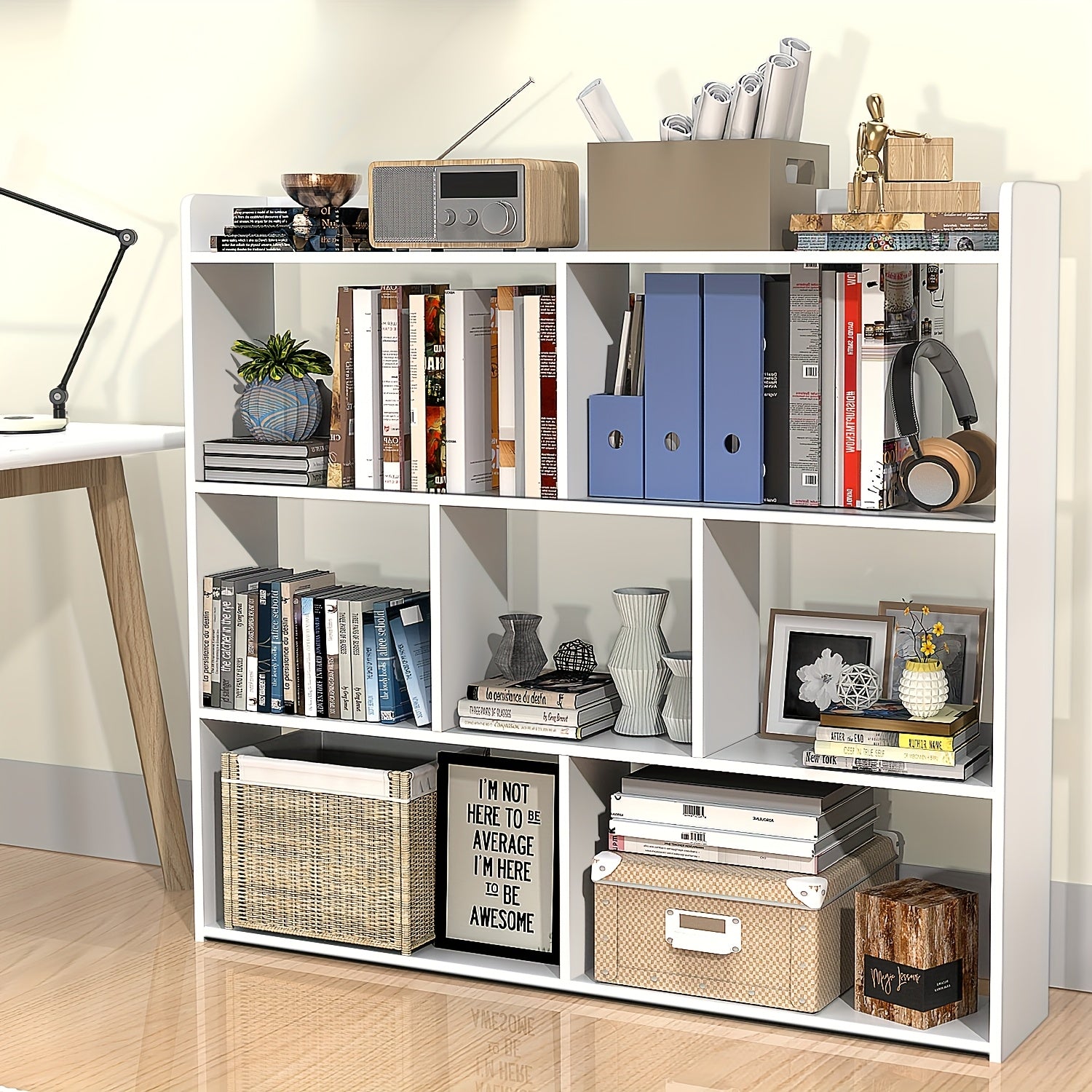 Bücherregal, 90cm für Arbeitszimmer und Wohnzimmer – Detailansicht 3