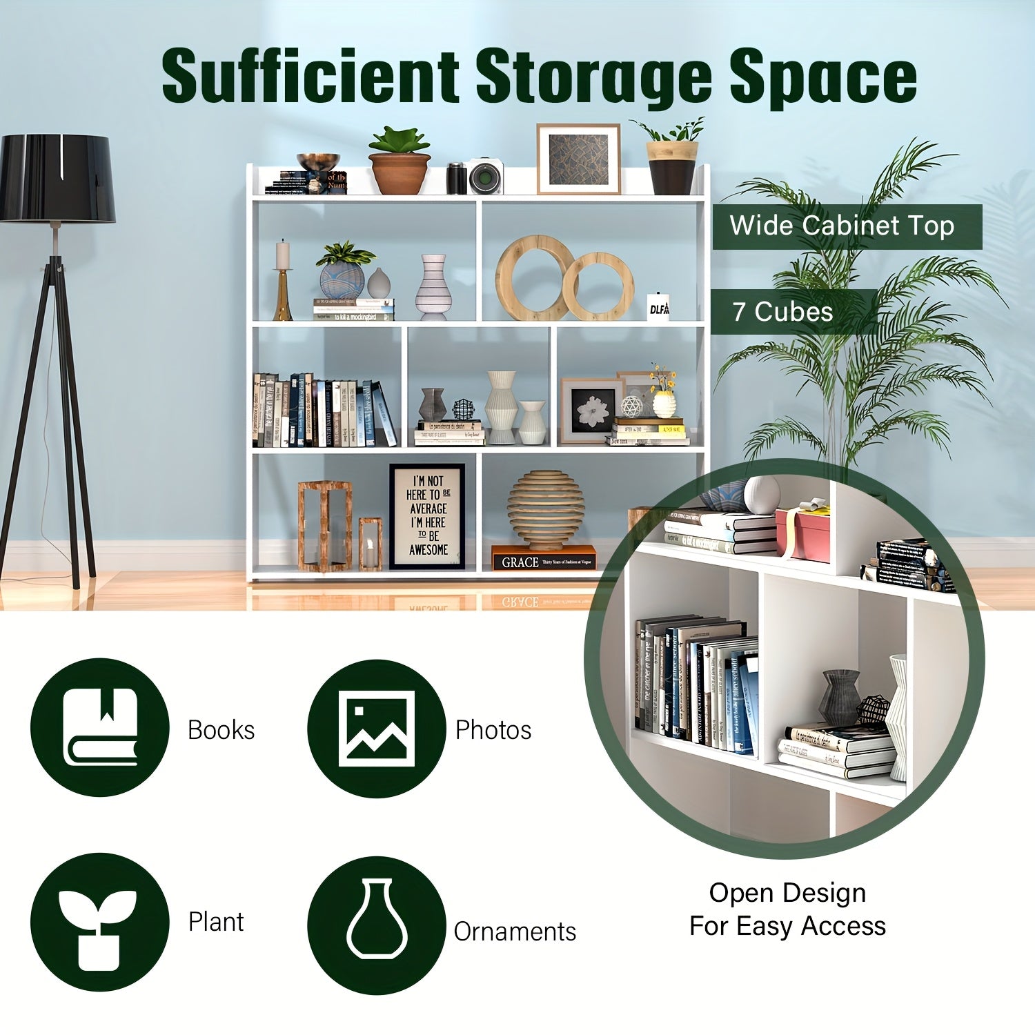Bücherregal, 90cm für Arbeitszimmer und Wohnzimmer – Detailansicht 8