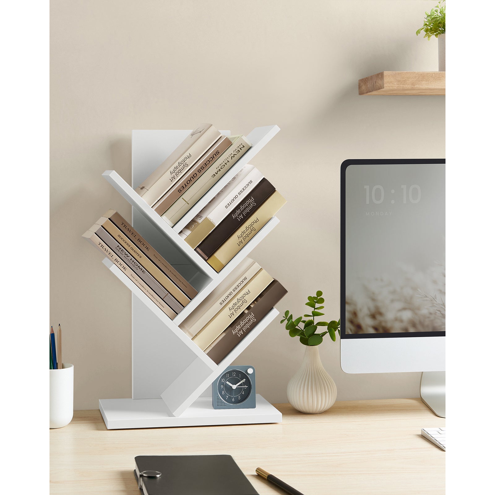Bücherregal, Braun für Wohnzimmer und Arbeitszimmer – Detailansicht 4