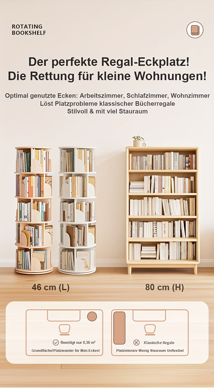 Bücherregal, Eichenbraun für Wohnzimmer – Detailansicht 7