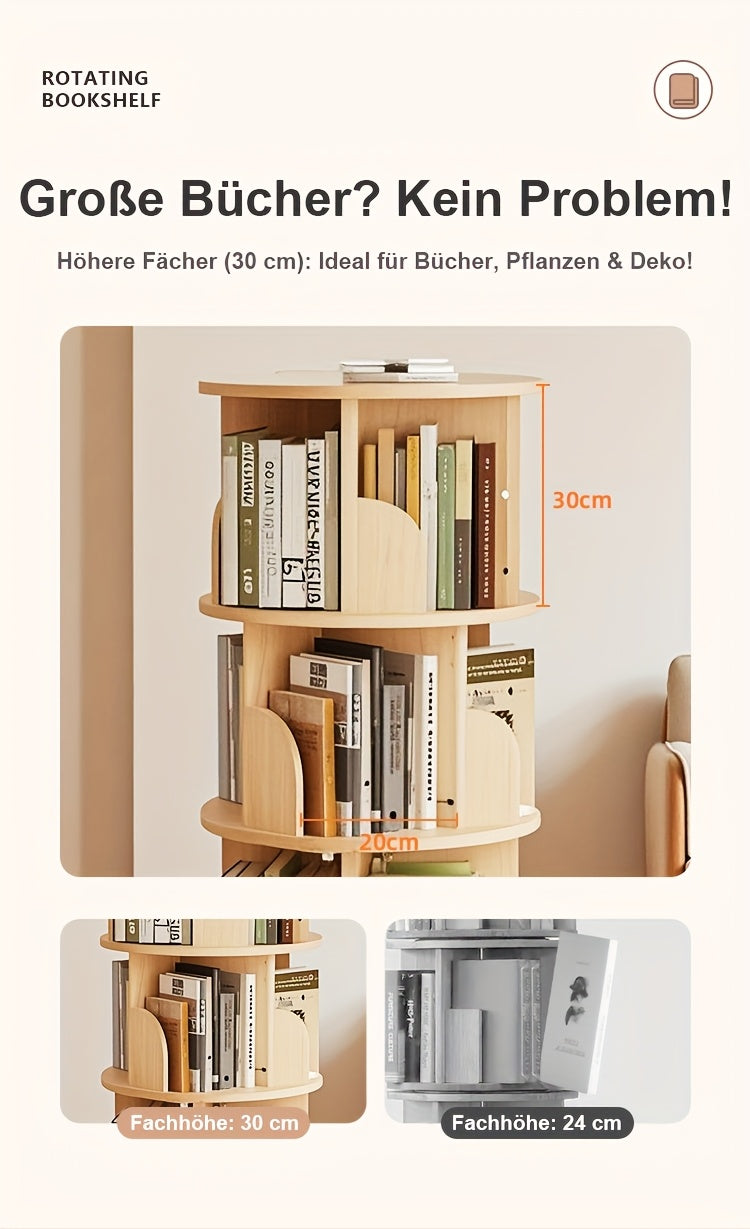 Bücherregal, Eichenbraun für Wohnzimmer – Detailansicht 8