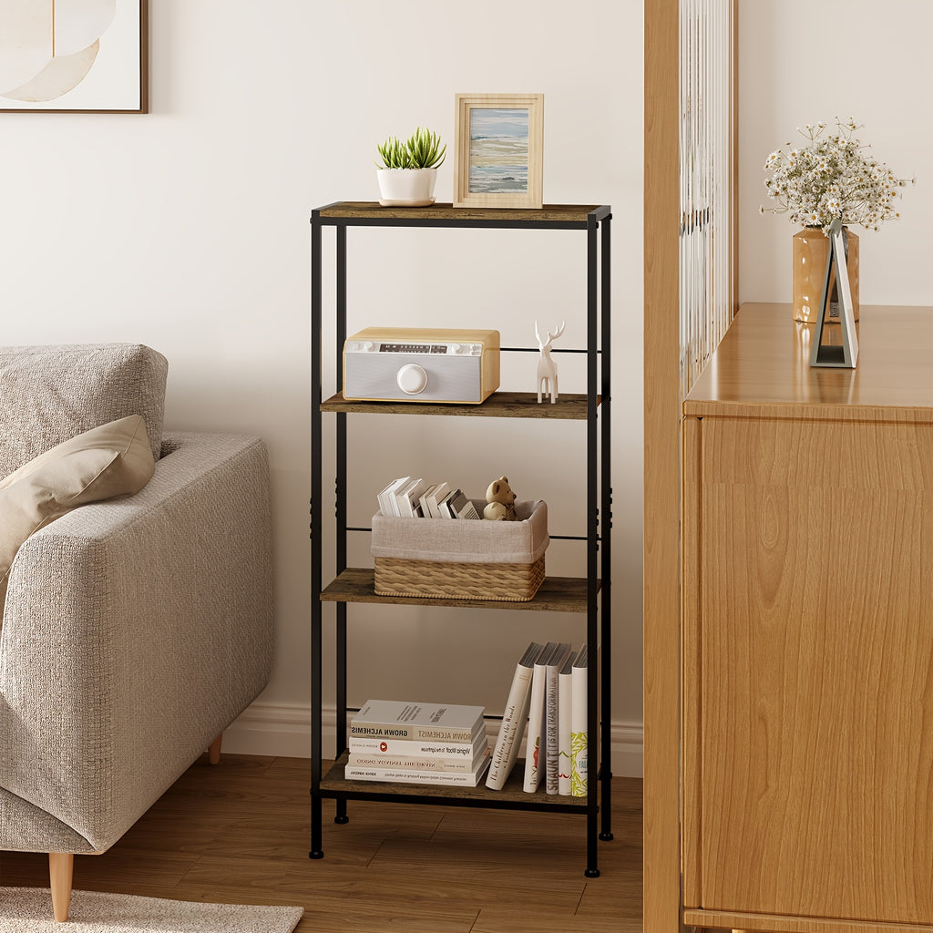 Bücherregal, Helle Holzmaserung + Weiß für Wohnzimmer – Detailansicht 2