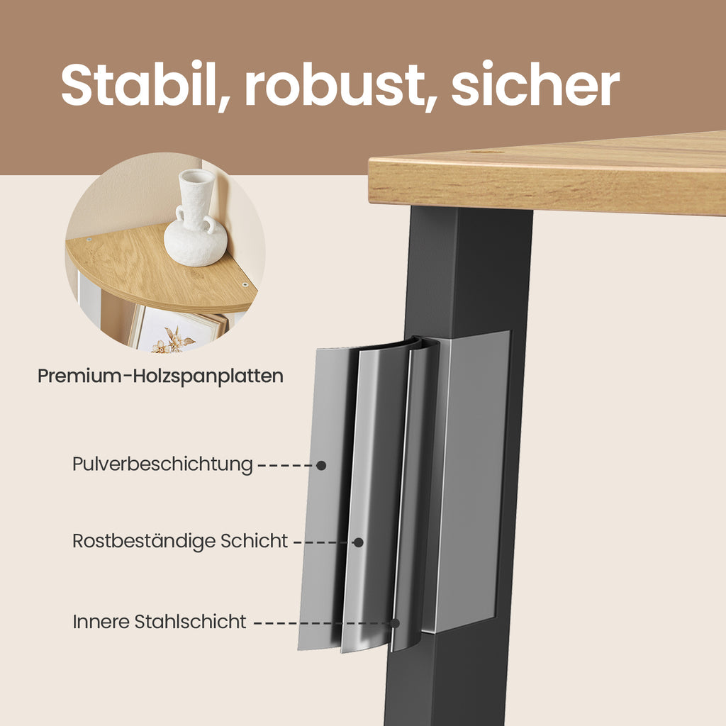 Bücherregal, Natureichenfarben-Mattweiß für Wohnzimmer und Arbeitszimmer – Detailansicht 9