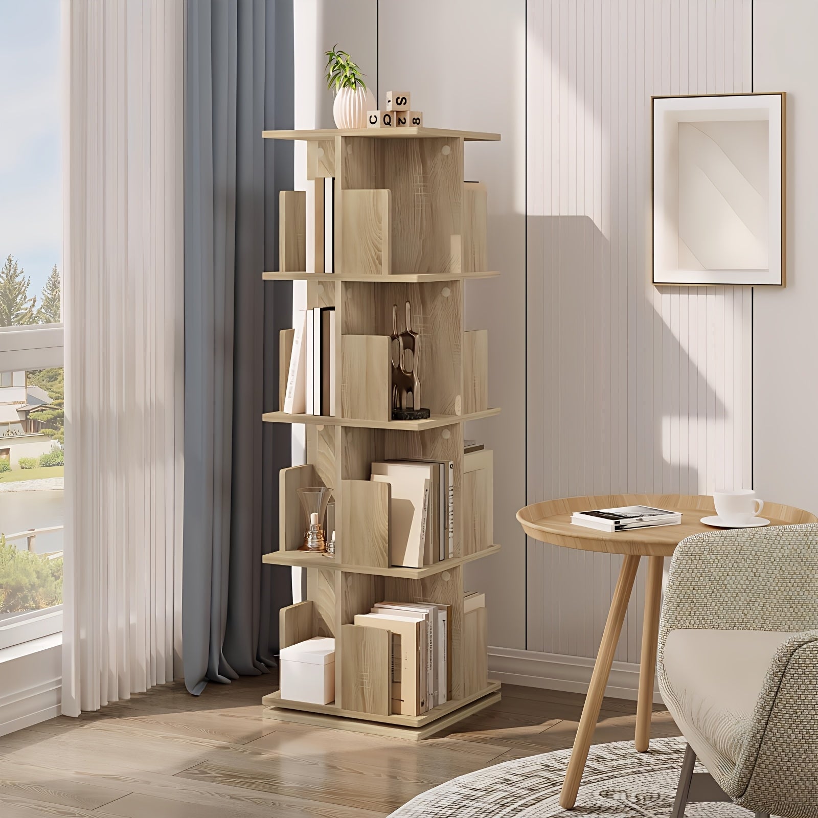 Bücherregal, Weiß für Arbeitszimmer – Detailansicht 7