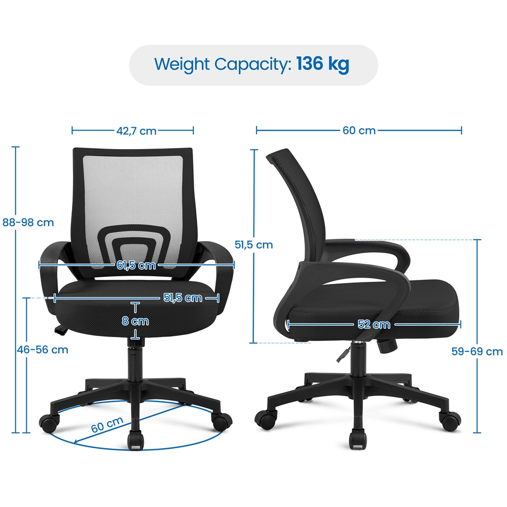 Bürostuhl, 136 kg für Büro und Homeoffice – Detailansicht 3