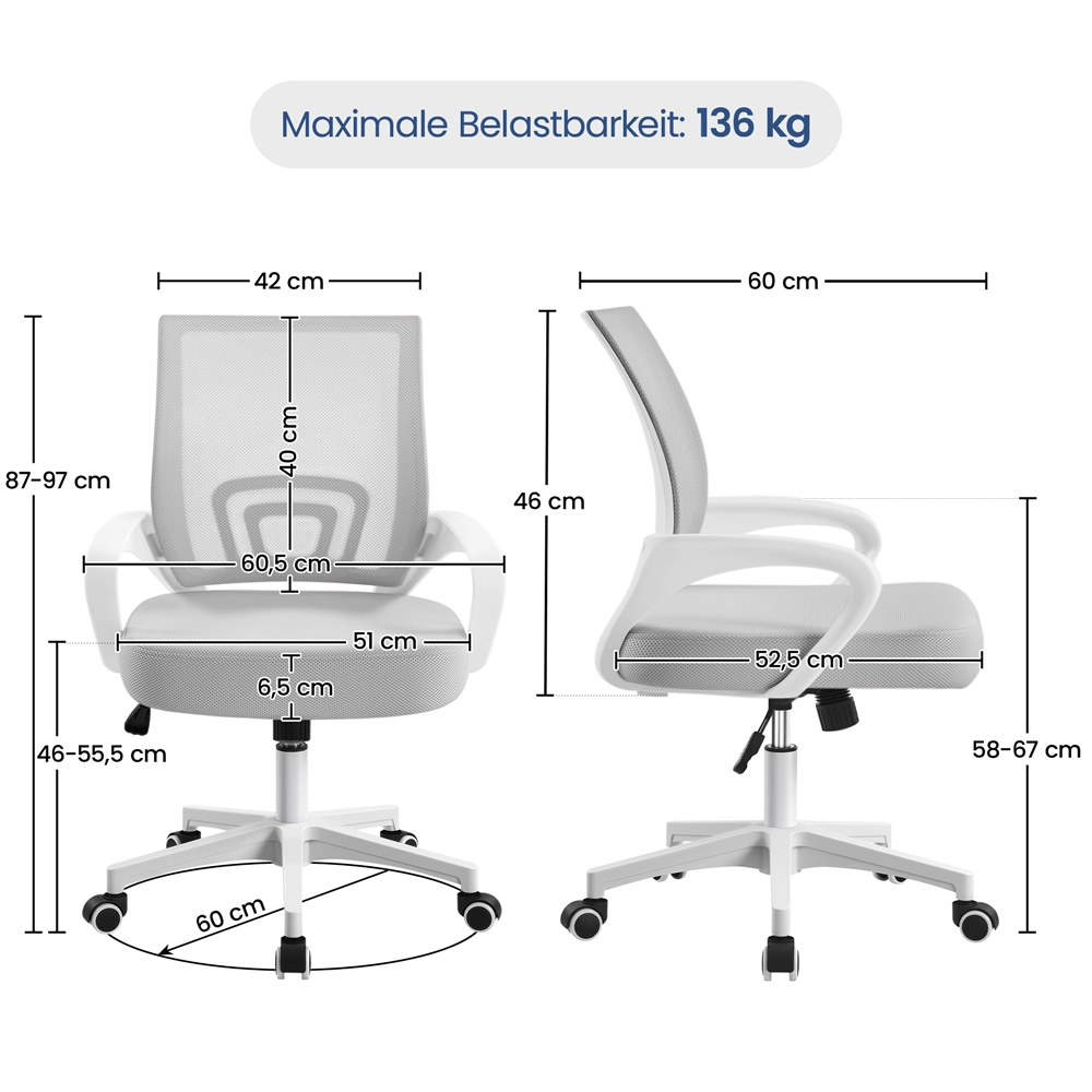 Bürostuhl, 136 kg für Büro und Homeoffice – Detailansicht 18