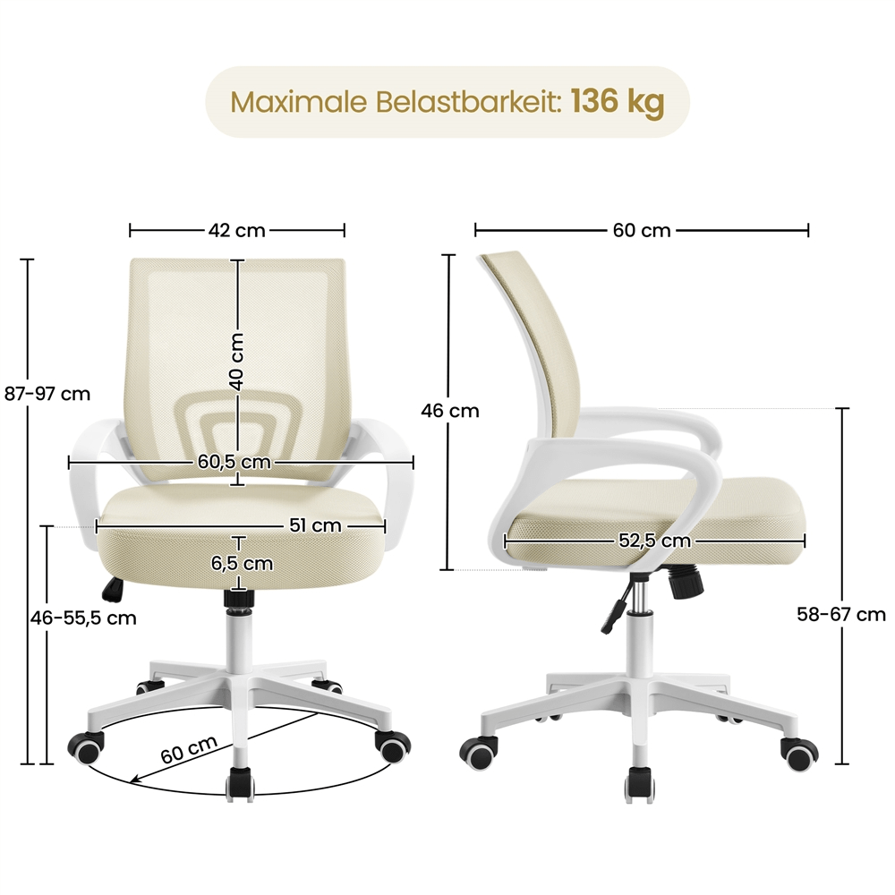 Bürostuhl, 136 kg für Büro und Homeoffice – Detailansicht 20