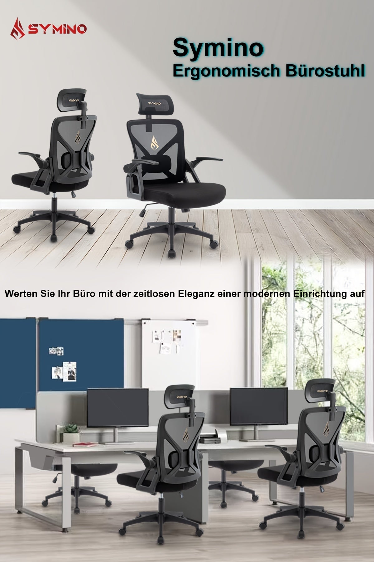 Bürostuhl, Grau für Büro und Homeoffice – Hauptansicht