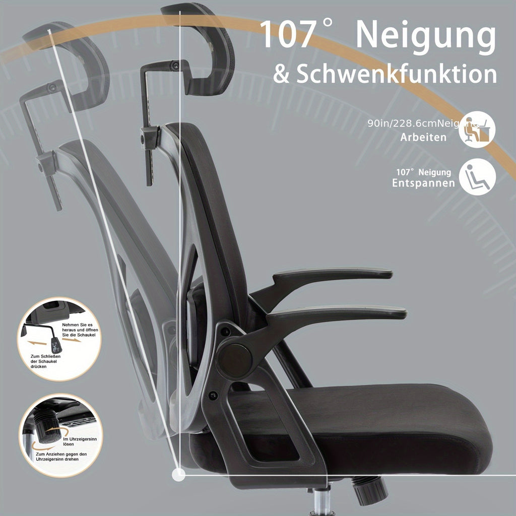Bürostuhl, Grau für Büro und Homeoffice – Detailansicht 6