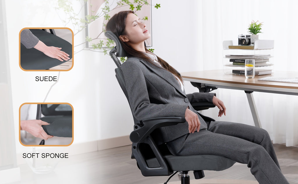 Bürostuhl, Grau für Homeoffice und Büro – Detailansicht 10