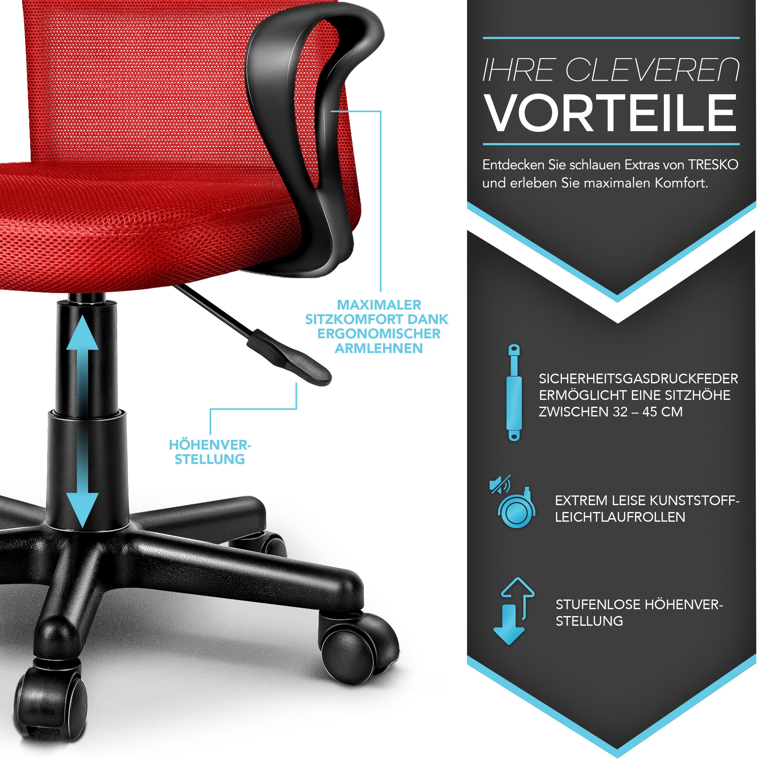 Bürostuhl, Kunststoff für Büro und Homeoffice – Detailansicht 9