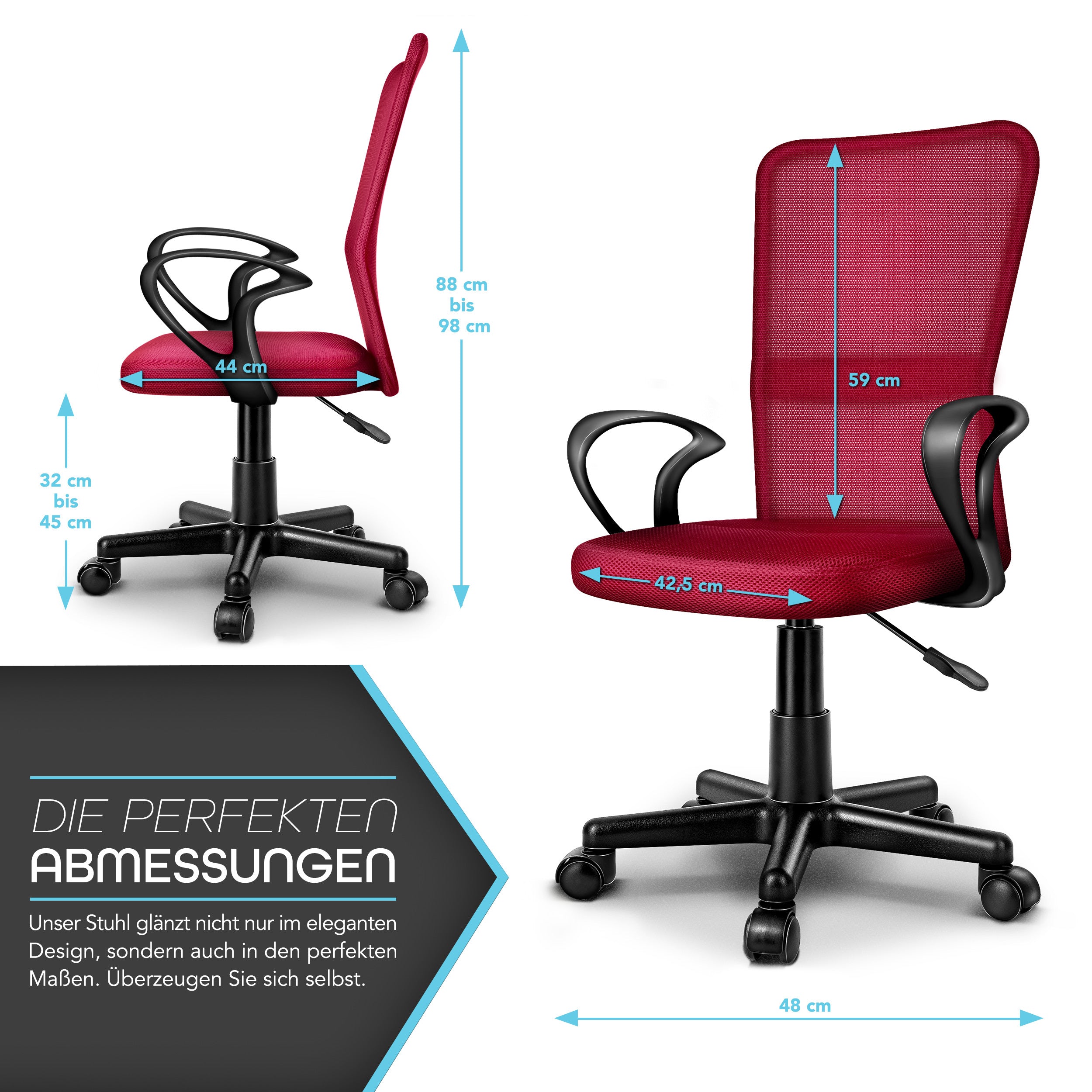 Bürostuhl, Kunststoff für Büro und Homeoffice – Detailansicht 20