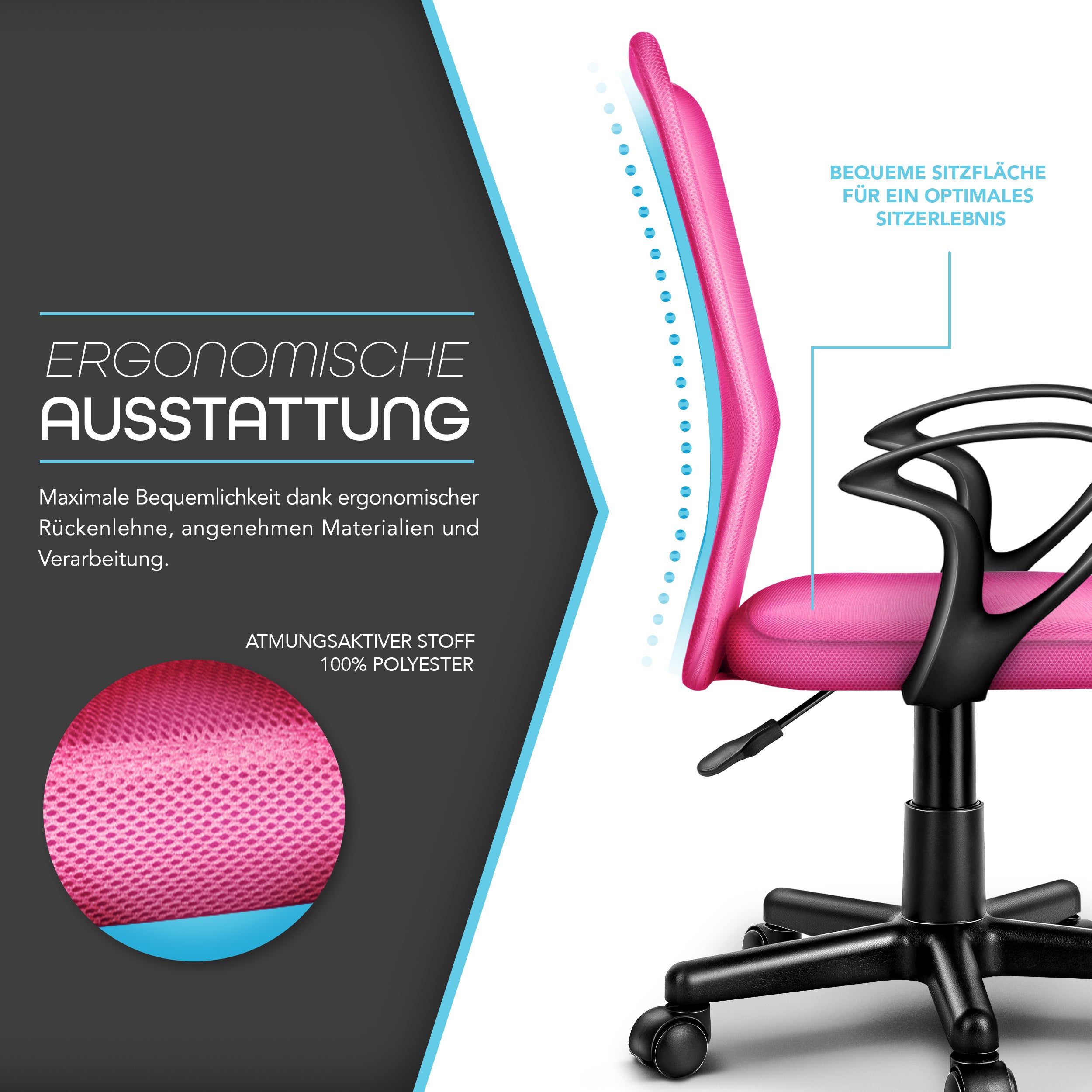 Bürostuhl, Kunststoff für Büro und Homeoffice – Detailansicht 24