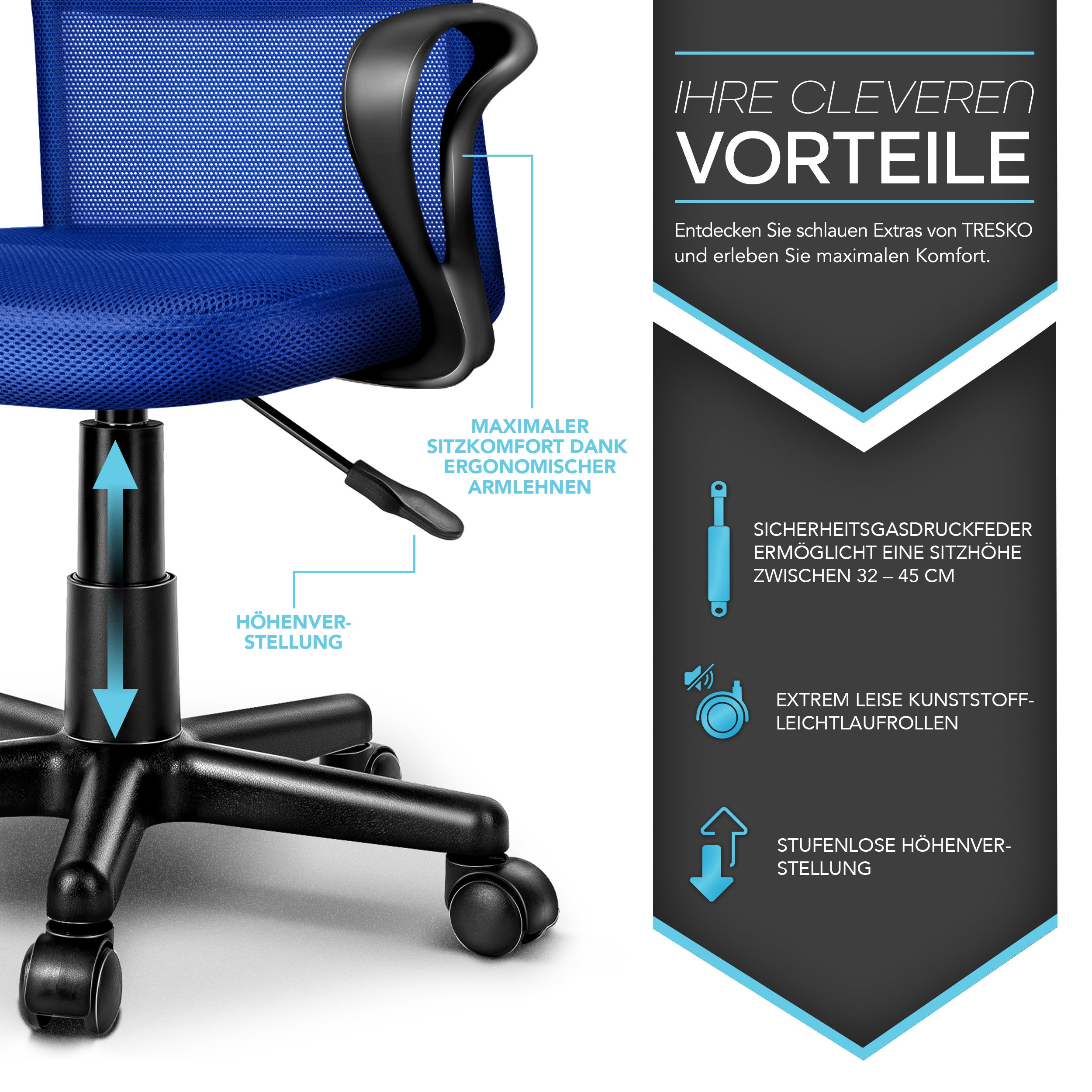 Bürostuhl, Kunststoff für Büro und Homeoffice – Detailansicht 37