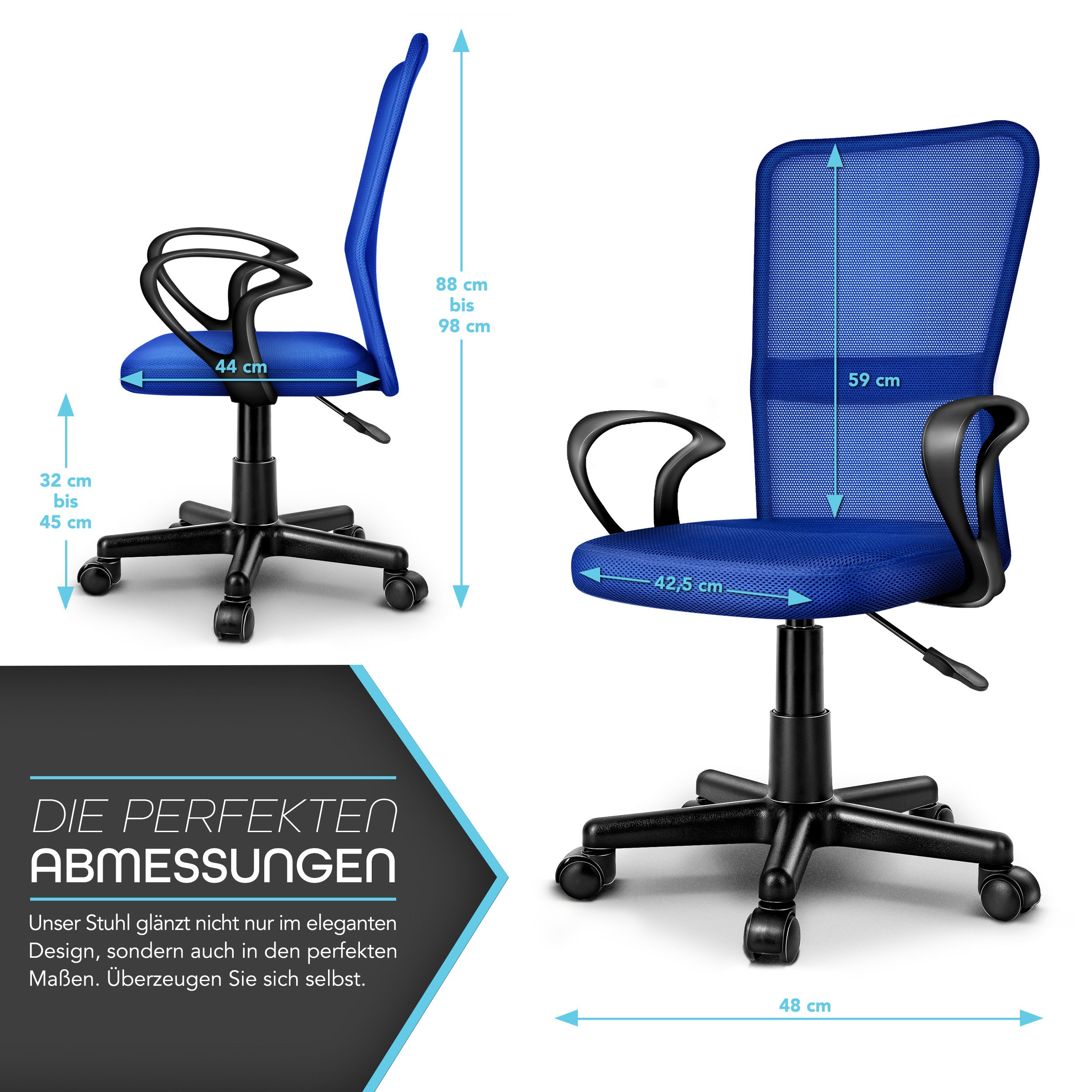 Bürostuhl, Kunststoff für Büro und Homeoffice – Detailansicht 41