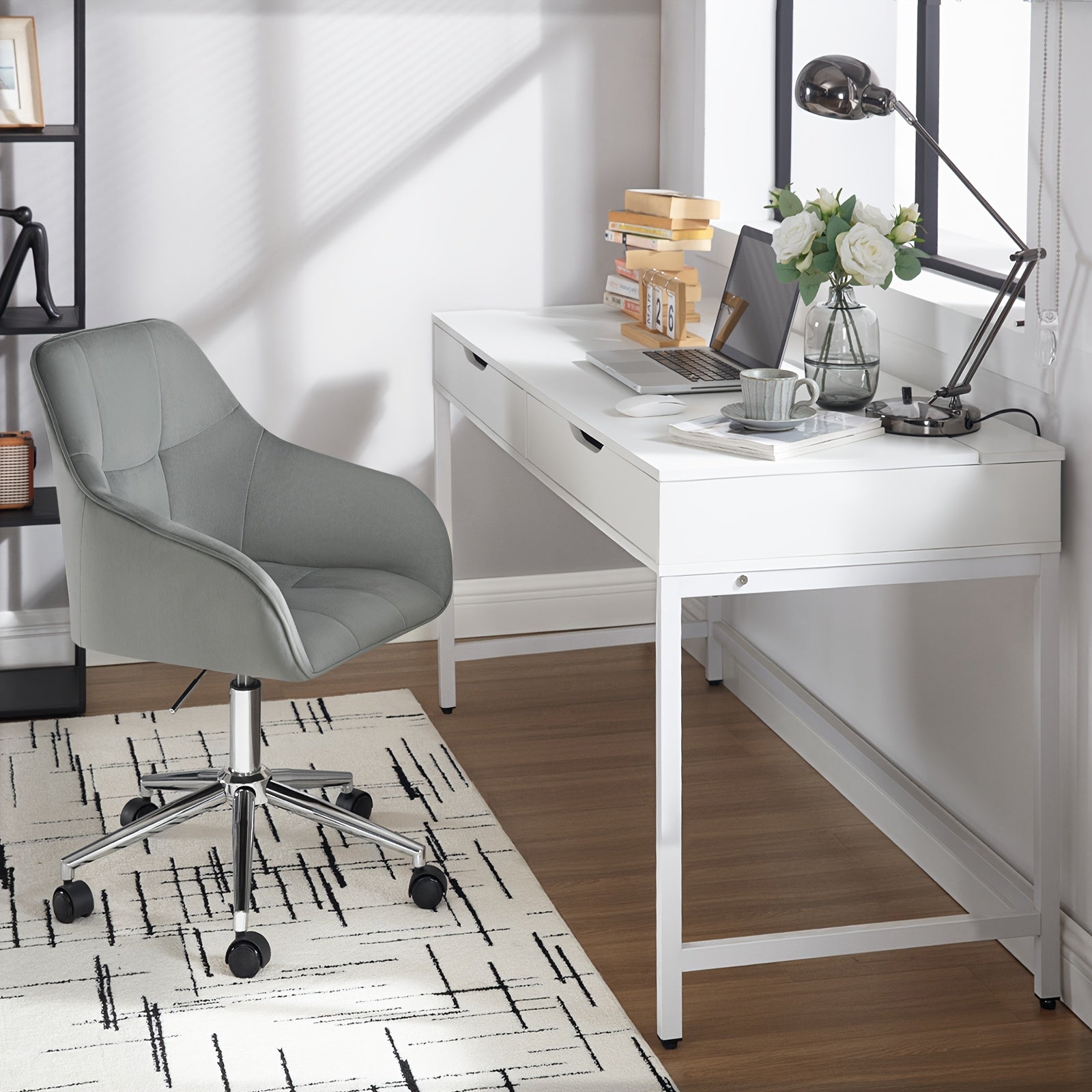 Bürostuhl, Milchig weiß für Büro – Detailansicht 4