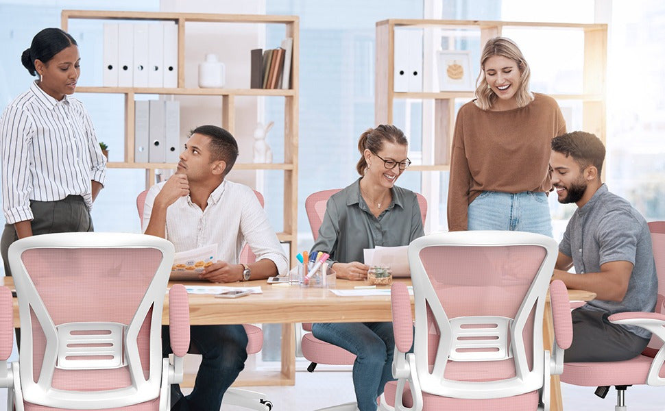 Bürostuhl, Rosa für Büro und Homeoffice – Detailansicht 6