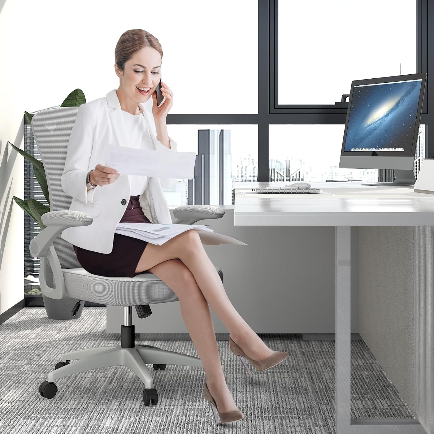 Bürostuhl, Rosa für Büro und Homeoffice – Detailansicht 17