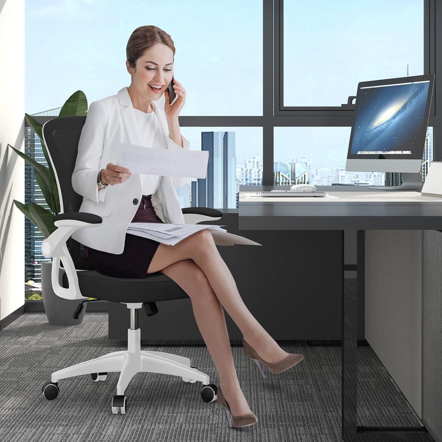 Bürostuhl, Rosa für Büro und Homeoffice – Detailansicht 24
