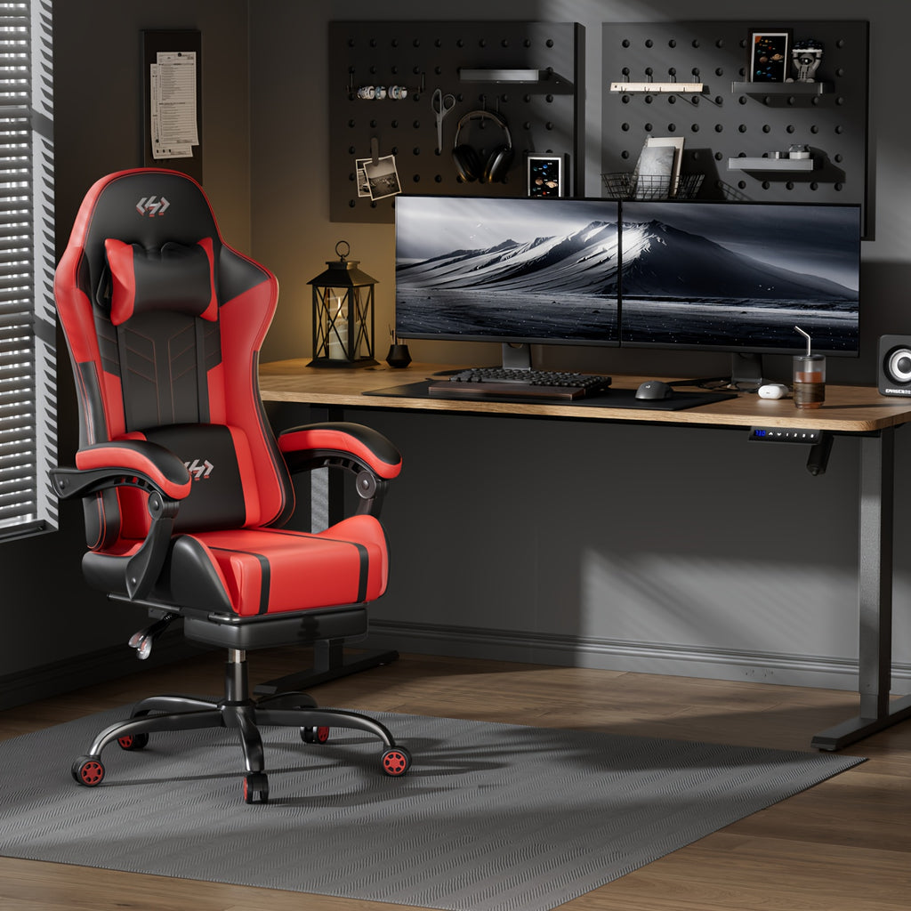 Bürostuhl, Schwarz Rot für Büro und Homeoffice – Detailansicht 3