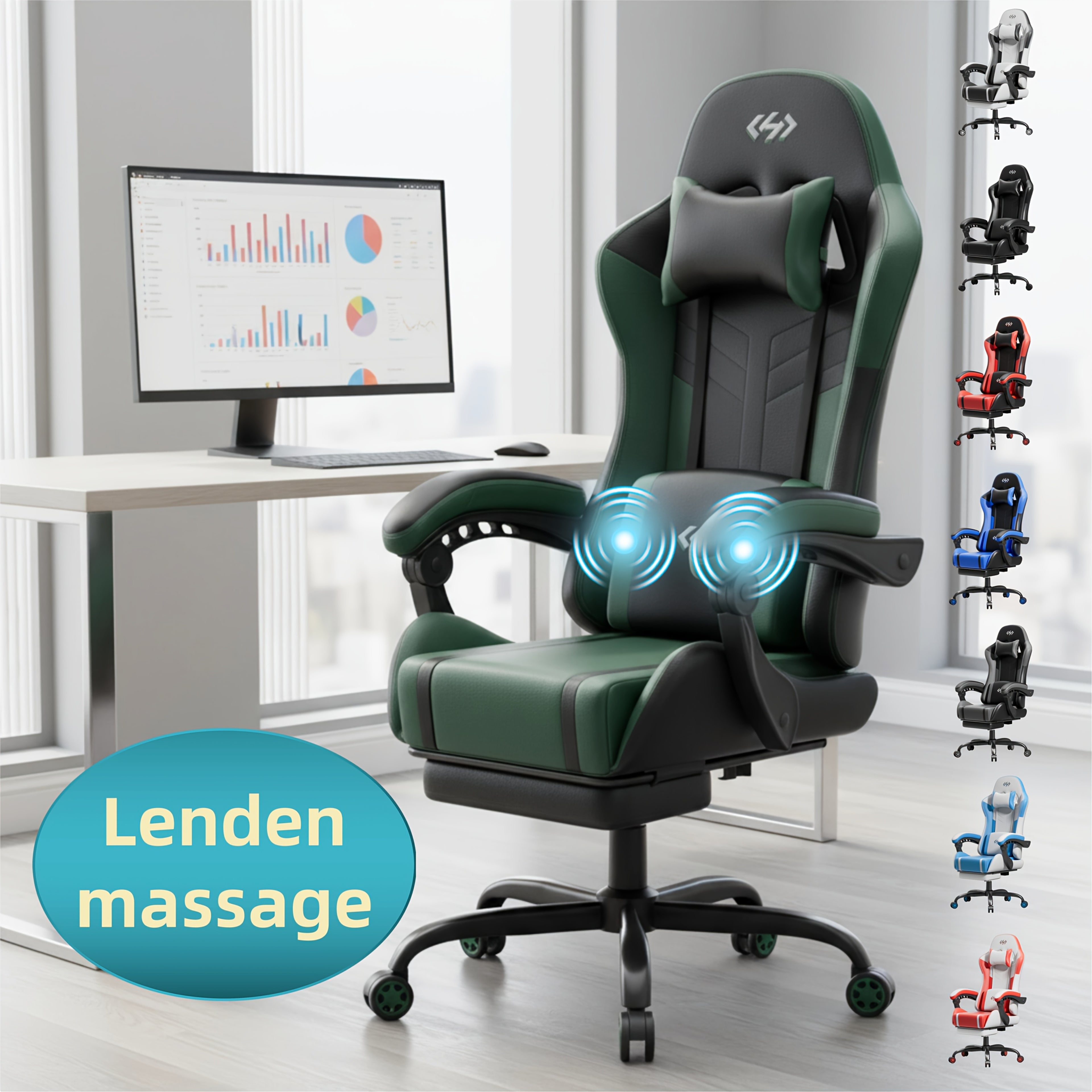 Bürostuhl, Schwarz Rot für Büro und Homeoffice – Detailansicht 4