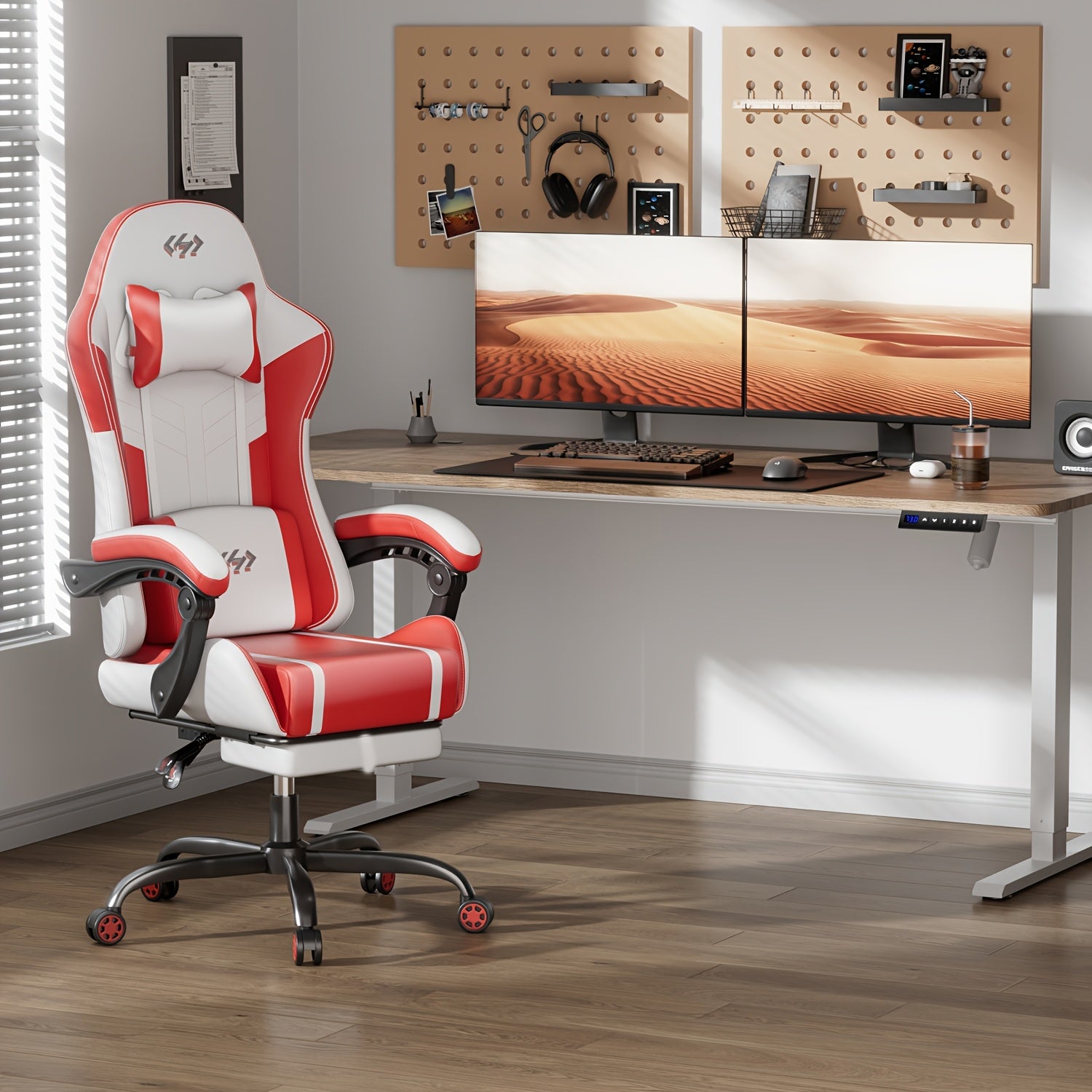 Bürostuhl, Schwarz Rot für Büro und Homeoffice – Detailansicht 13