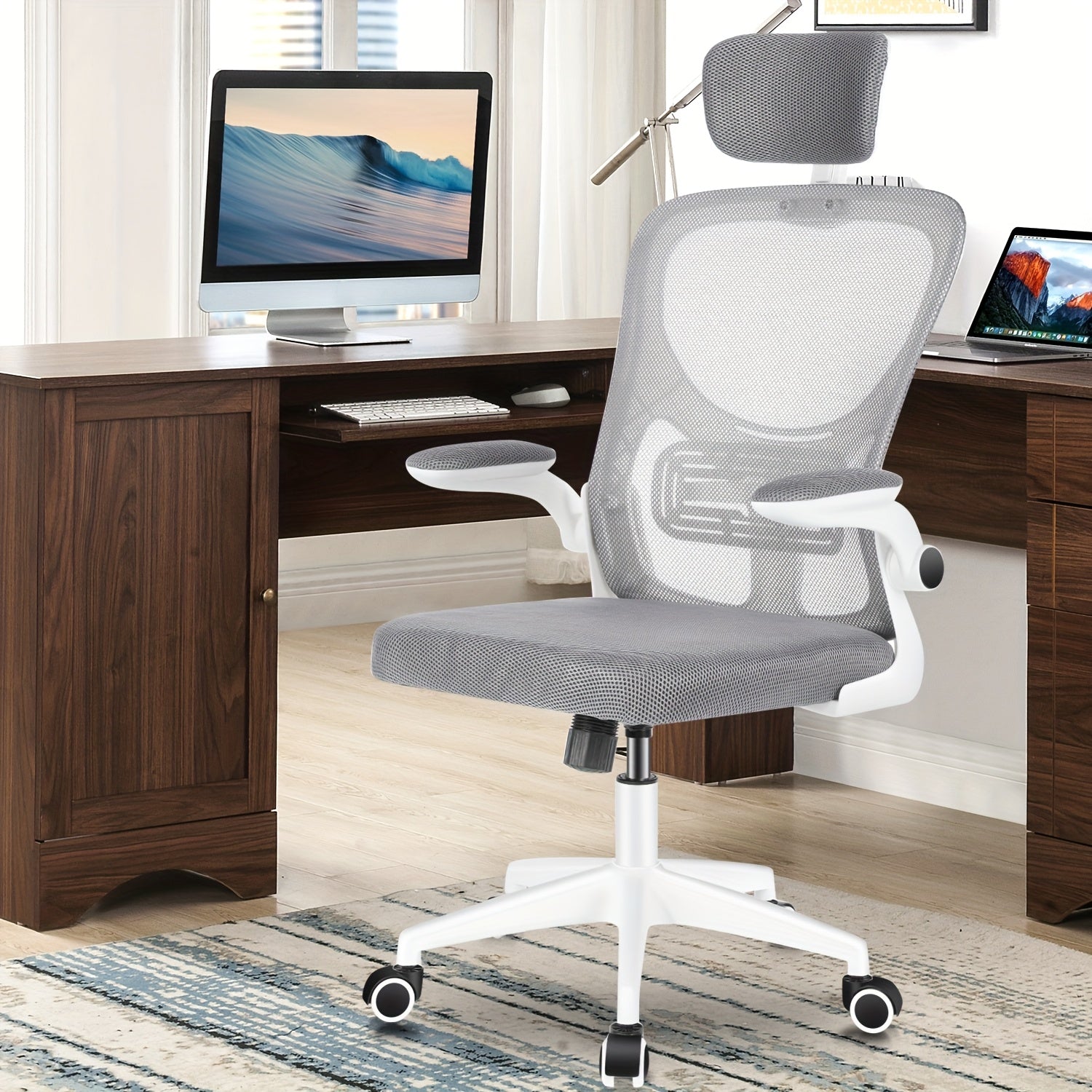 Bürostuhl, Weiß für Büro und Homeoffice – Hauptansicht