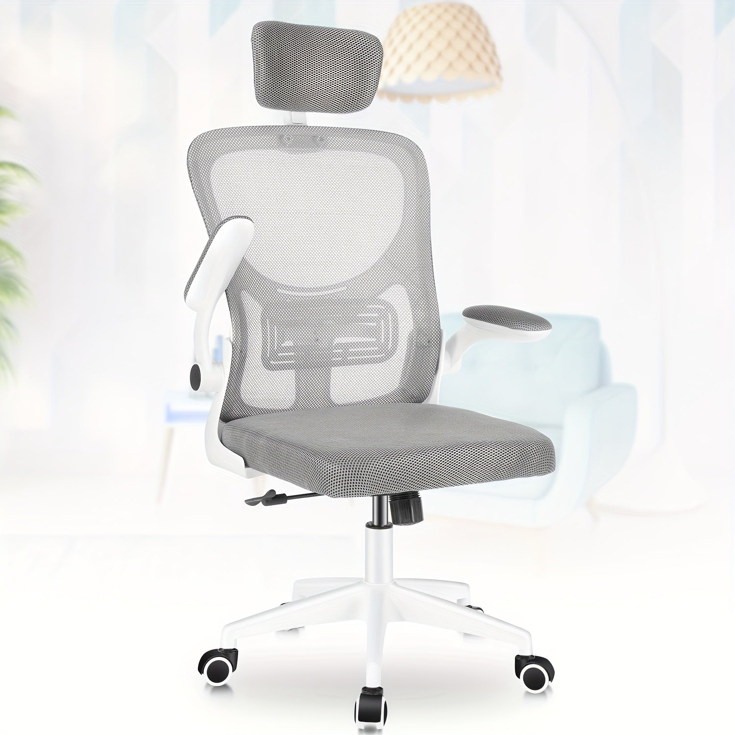 Bürostuhl, Weiß für Büro und Homeoffice – Detailansicht 2