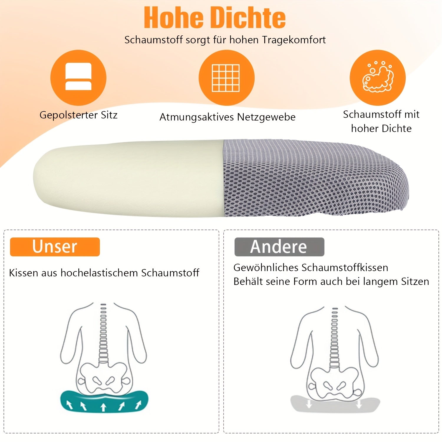 Bürostuhl, Weiß für Büro und Homeoffice – Detailansicht 5