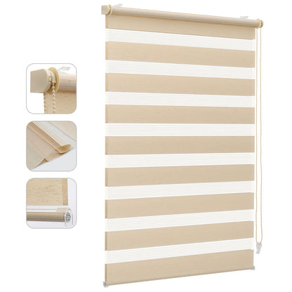 Sekey Doppel-Rollo, Klemmfix – Bohrfrei, Duo-Rollo für Fenster  Türen – Sonnenschutz