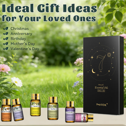 PHATOIL Ätherische Öle Geschenkset 15 Stück 5ml/0.17 Fl.Oz - Ätherisches Öl Kit Set für Diffuser, Luftbefeuchter, Kerzenherstellung - Perfektes Geschenkset für Liebhaber, Familie, Freunde - Ostergeschenke, Muttertagsgeschenke, Thanksgiving Geschenk, Weihn