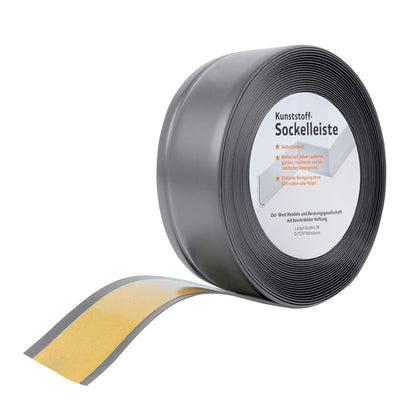Sockelleiste Oslo – Selbstklebende Fußleiste 50 x 15 mm, 25 m Rolle, Flexible Knickleiste für Küche & Boden in vielen Farben
