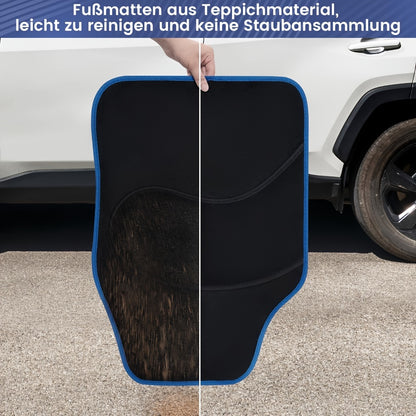 4-teiliges Auto-Fußmatten-Set, Autozubehör, universelle Allwetter-Fußmatten, starker Halt, Autoteppiche, rutschfest, Autobodenschutz, Blau, Rot, Schwarz