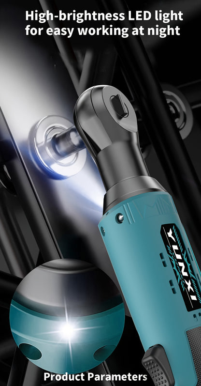 Akku-Schraubenschlüssel-Set mit Winkelschlüssel – Ideal für Autoreparaturen, Hausrenovierung, Mutternentfernung – Tragbares Elektrowerkzeug für Automotive – Perfektes Geschenk für Männer (-Betrieb)