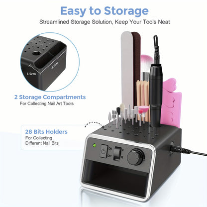 Tragbare Nagel Lackiermaschine für Zuhause, USB-betrieben, bis zu 20.000 U/min + 6 Arten von Bohrern + 106 Garnring-Set, leichtes Design für einfacheres Tragen, Nagelstudio jederzeit und überall!