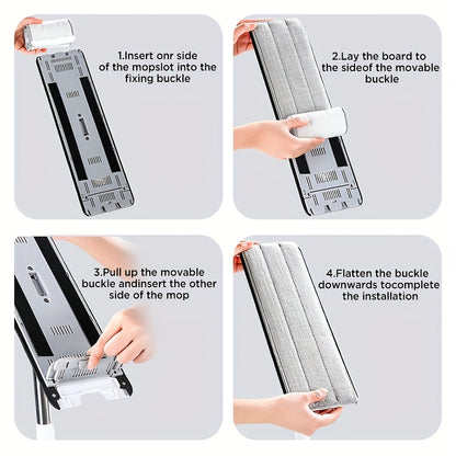 Joybos Großer Flachmopp mit Eimer, schmaler Bodenreiniger, mit Wringwringer, freihändiger Flachmopp, für Nass- & Trockenreinigung, trennt Schmutz- & Reinigungswasser, für Böden, Wände, Bodenreinigungs-Werkzeuge mit 2 waschbaren Mikrofasertüchern, 33 cm Mo