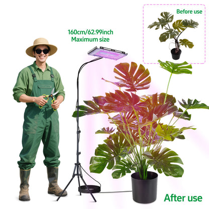 Pflanzen-Wachstumslampen für den Innenbereich mit 50/96/144 LEDs, Vollspektrum-Design  verstellbarem Stativständer von 15 bis 152,4 cm. Betrieb mit niedriger 5-V-Spannung, inklusive USB-Stecker, 2-Meter-Netzkabel  Schalter