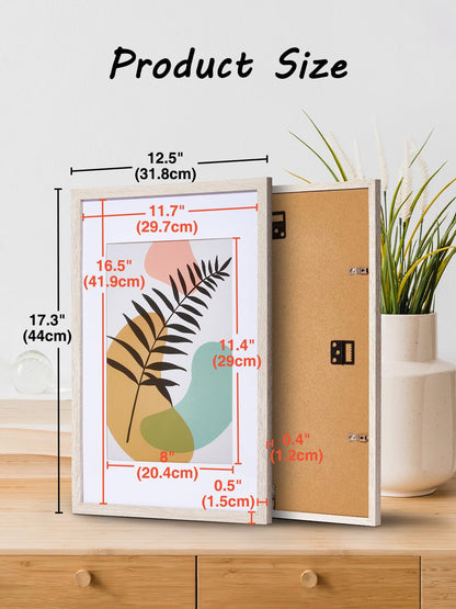 2er Set Bilderrahmen A3 - Holz Bilderrahmen 30x42cm holzrahmen,PosterrahmenCollage Poster Rahmen, Moderner Poster Dokumentenrahmen, MDF Fotorahmen (Weiß)