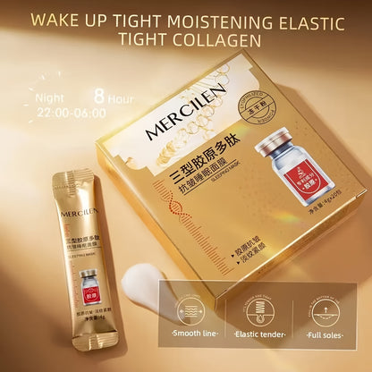 1 Box SLEEPING MASK, Typ III Kollagenpeptid Schlafmaske, Feuchtigkeitsspendend, Straffend, Weiche und zarte Haut Reise-Essential