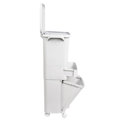 Recyclingbehälter mit Pedal, Rädern und doppeltem Griff 38/42L