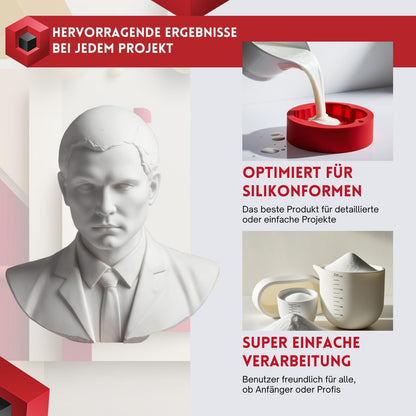 5kg DIY Giesspulver hochweiß detailgenau Xyrarock perfekt Gießen für Figuren Modelle für Silikonformen Maximale Kreativität