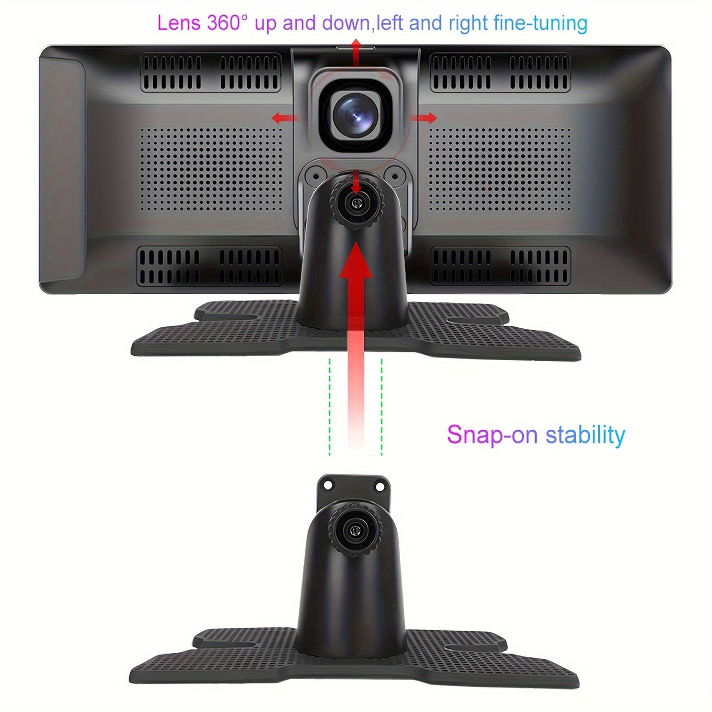 NHOPEEW Tragbares Auto-Stereo Wireless Carplayer für Android Auto mit Dashcam, 26,06 cm HD IPS Bildschirm Autoradio, Front-/Rückfahrkamera, Loop-Aufnahme, Sprachsteuerung, Navigation, AUX/FM-Sender, Auto-Zubehör