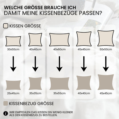 4er-Set Kopfkissen – Ideal als Bett- und Dekokissen – mit Reißverschluss für Füllung – Perfekt als Sofakissen oder Zierkissen für Couch und Sofa – Waschbar bis 60 °C