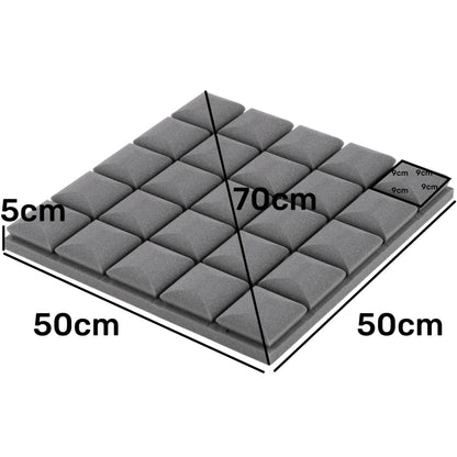 1 Stück 50x50 cm 3D-Akustikschwammpanel mit erhabenen Würfeln zur Raumakustik, Schalldämmung, Echoreduzierung, Innenraumakustikverbesserung, Dekorationspanel - Mehrere Farben, Keine Selbstklebeschicht