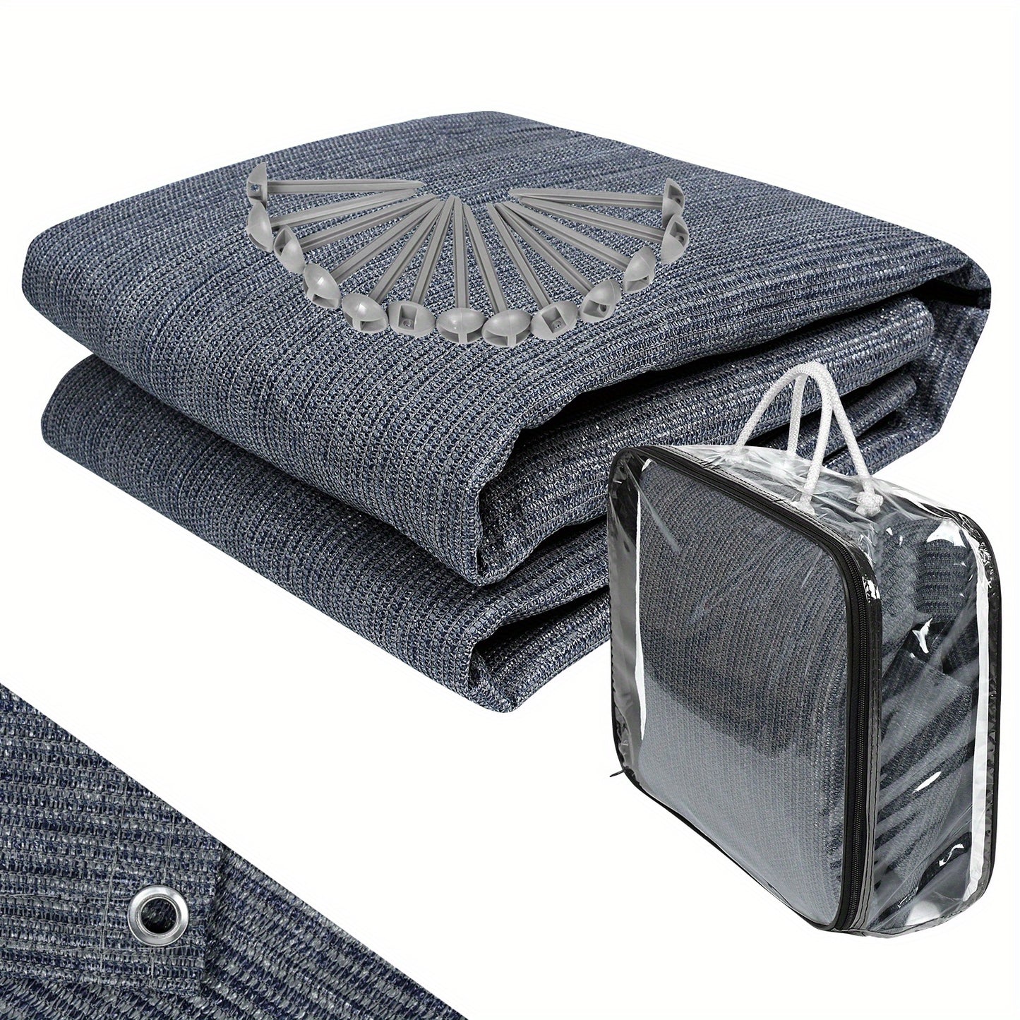 Robuste Outdoor-Campingmatte mit Aluminiumrahmen & Tragetasche – Schwere PE-Bodenabdeckung geeignet für Gras, Erde, Wohnmobil, Zelt – Leicht, reißfest, maschinenwaschbar für draußen