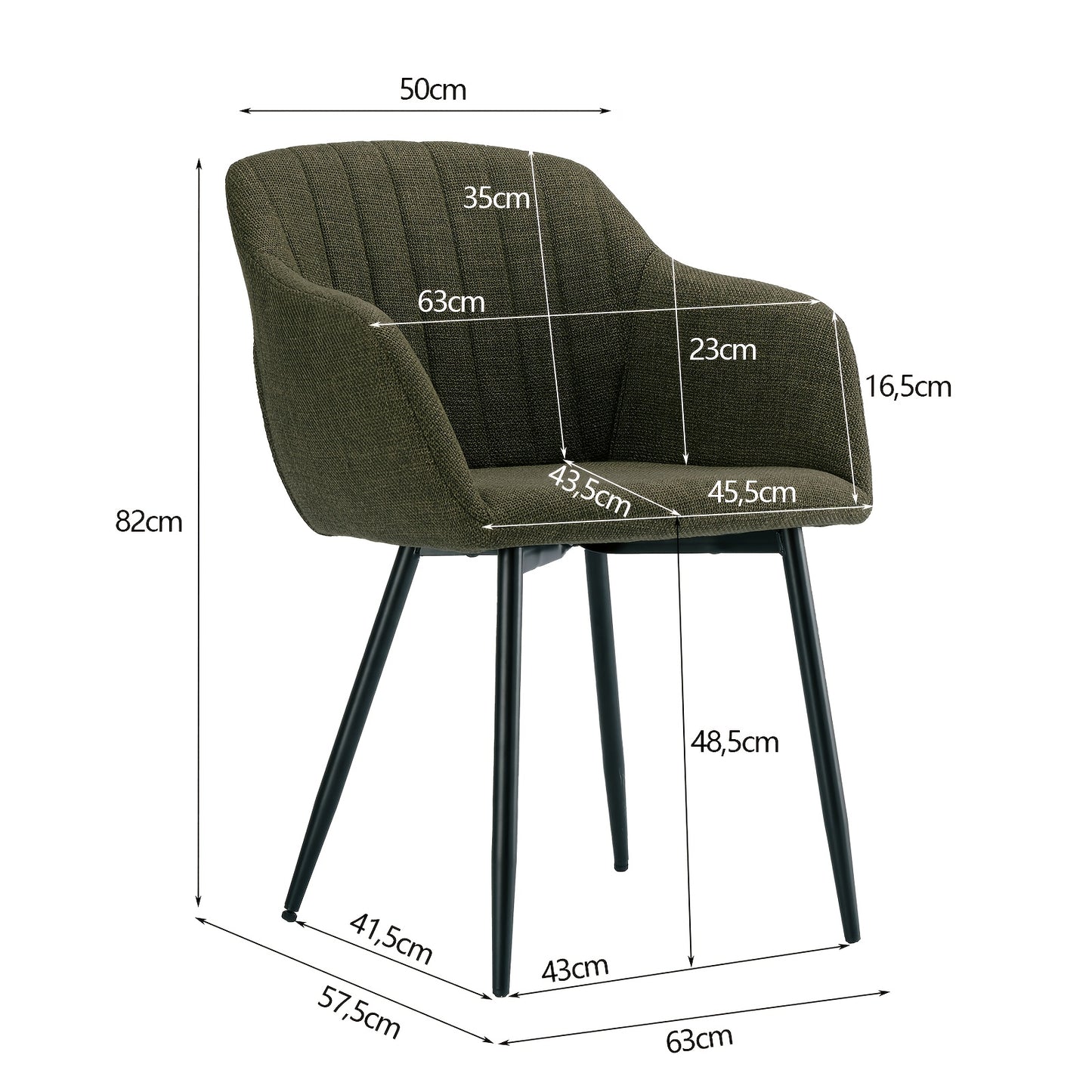 Elegante Esszimmerstühle mit Armlehnen  Lordosenstütze für Wohnzimmer, Küche  Schlafzimmer, hoher Komfort – erhältlich in Sets zu 2, 4 oder 6