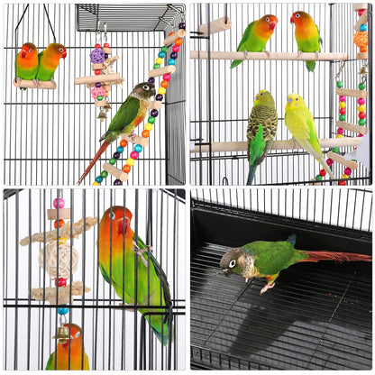 Costoffs Vogelkäfig mit Metallständer Mobile Vogelvoliere Wellensittich Kanarienvogelkäfig auf Rollen